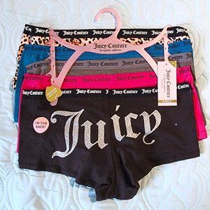 JUICY COUTURE MEDIUM Boyshort Regular Size Panties for Women/5 pack/NWT